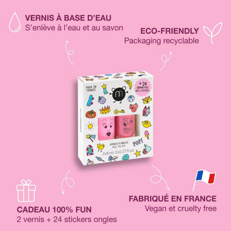 Vernis Nailmatic Coffrets Vernis à l'eau | Coffret Stickers Et Vernis Enfant