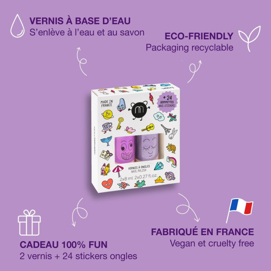 Vernis Nailmatic Coffrets Vernis à l'eau | Coffret Stickers Et Vernis Enfant